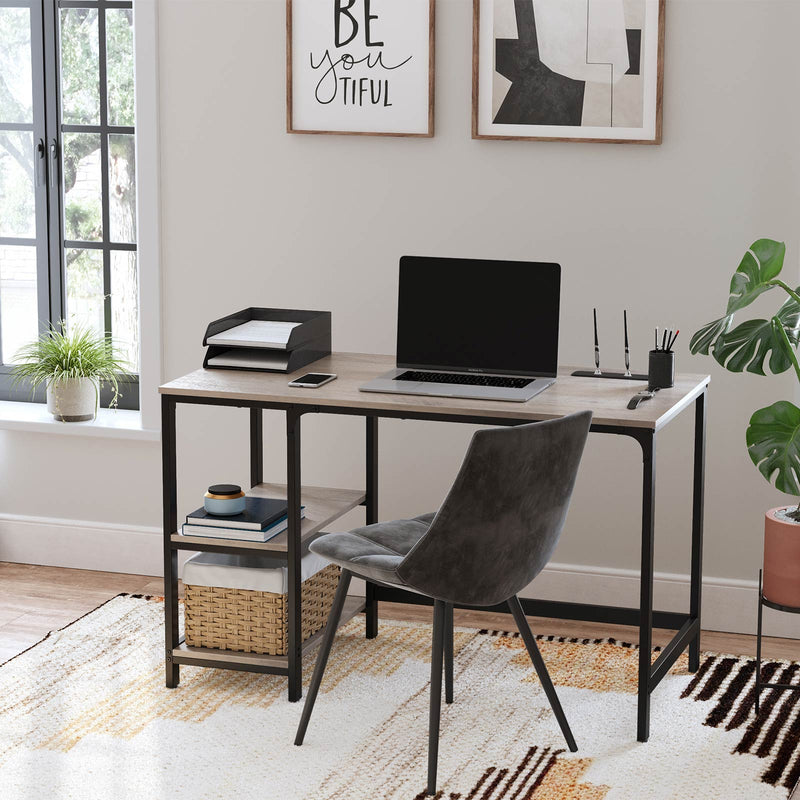 Segenn's Mantaro bureau - computertafel - met 2 legplanken rechts of links - industrieel design - greige-zwart