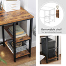 Segenn's Lio Bureau - L-Vormige Bureau - Hoekbureau met 2 Planken - Ruimtebesparende Kantoortafel - Industrieel Ontwerp - Gaming, 138 x 138 x 75 cm - Vintage Bruin-Zwart