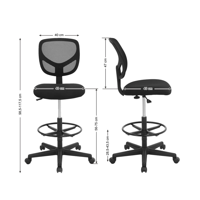 Segenn's Newark bureaustoel - ergonomische werkkruk - zithoogte - zwart